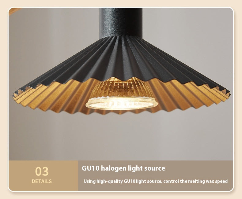 The Pleated Halo Candle Warmer - Noir