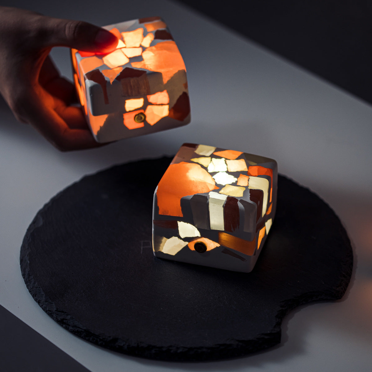 The Artisan Amber Stone Lamp